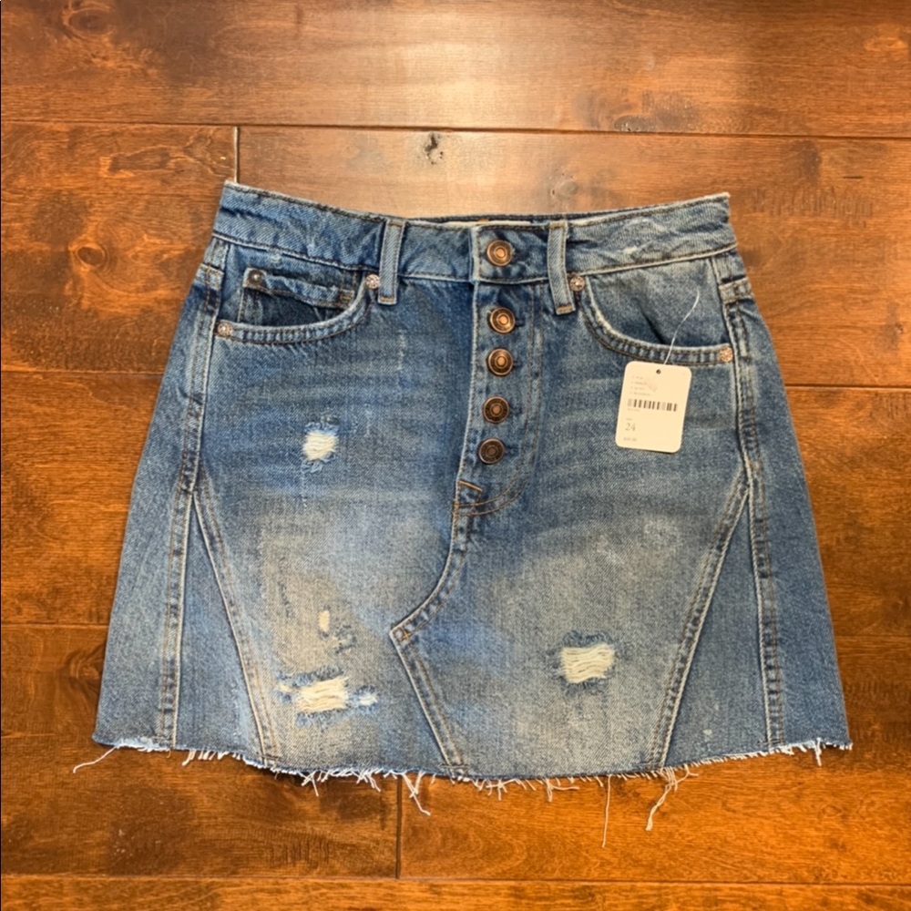Free people jean skirt